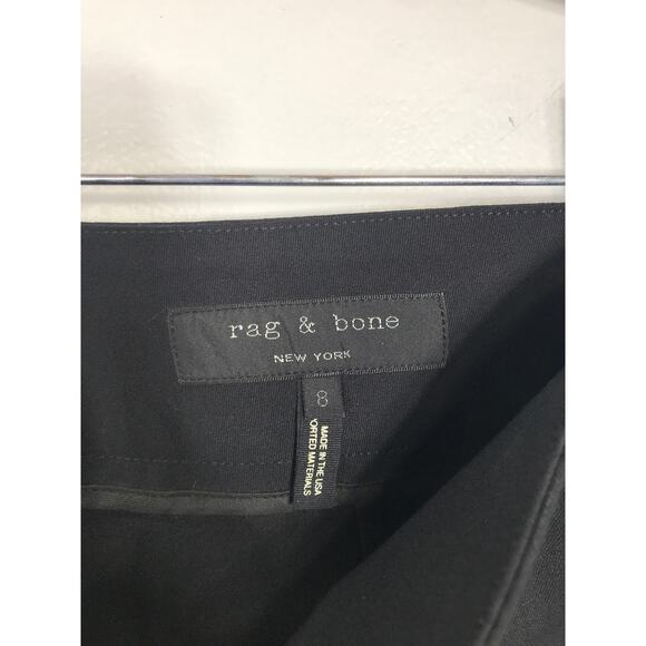 Rag & Bone Black Stretch Zip Pockets Lamb Leather Panel Insert Moto Pants 8 - Picture 8 of 11